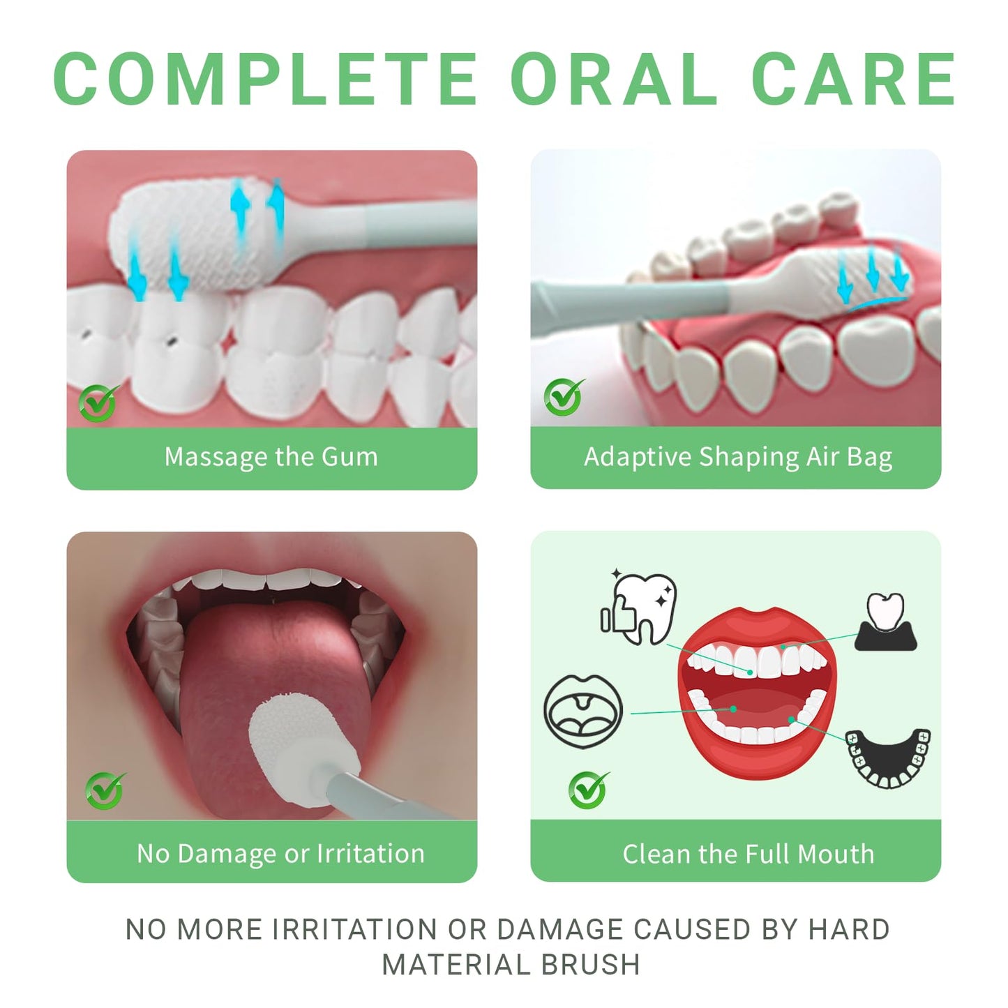 Tongueclear Soft Oral Cleaner & Gel Kit | Silicon Oral Mucosal Cleaner with Air Bag | Mouth Odor Eliminator | Fresh Mint (Set of 1)…