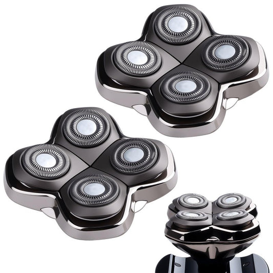 2Pack Pro 4 Shaver Replacement Heads Compatible with Skull Pitbulls Gold PRO, Silver PRO, Platinum PRO Head Shavers, Electric Shaver Half Head for Men/Women (2 PACK FOUTE)