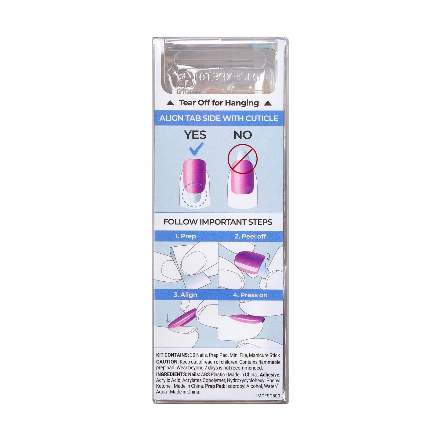 Kiss colorFX by Impress Press On Nails, ‘Connection’, Solid White, Short Squoval, IMPROVED adhesive, Up to 10-Day Hold, Nail Kit Includes 30 Fake Nails, Prep Pad, Manicure Stick, Mini Nail File