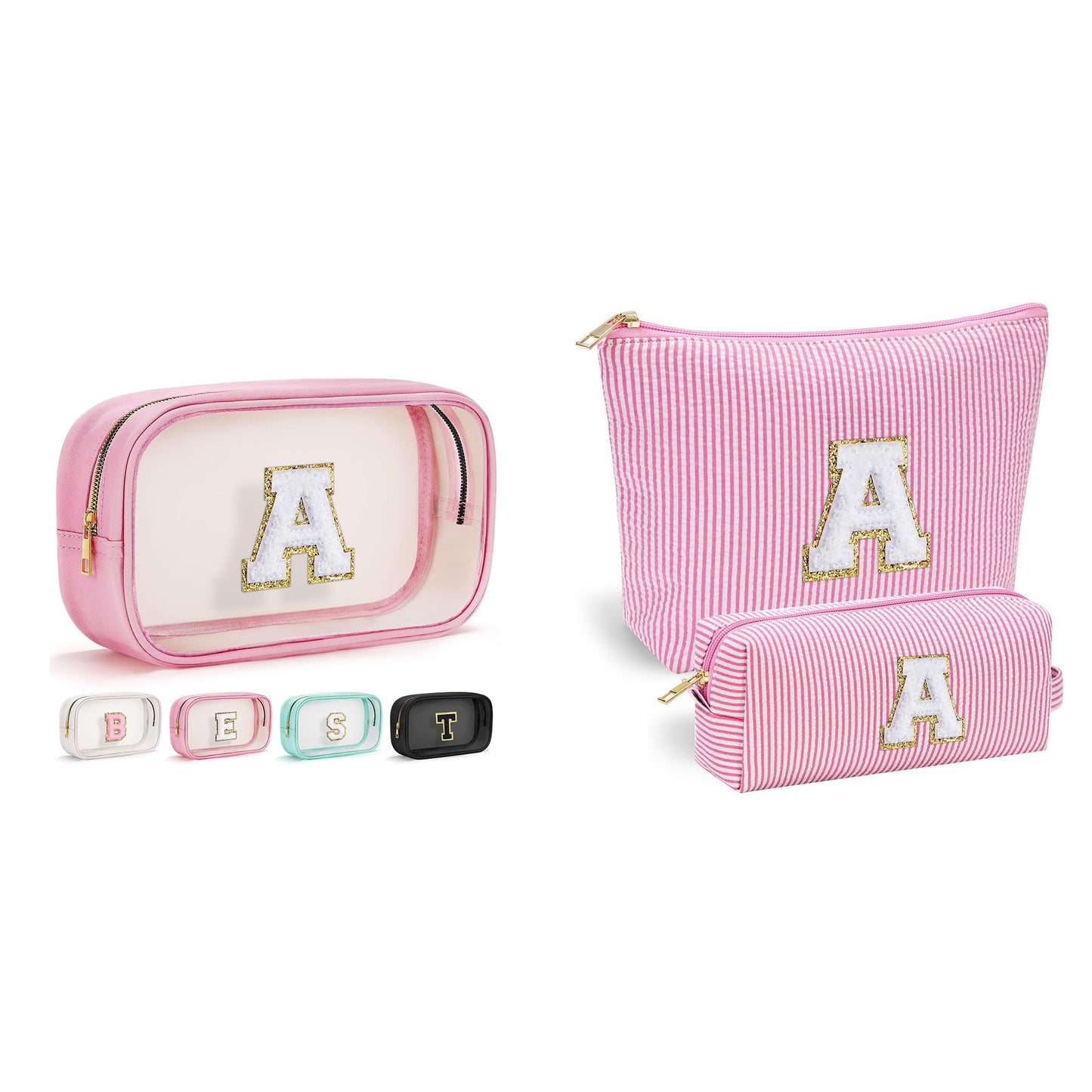 YOOLIFE Personalized Teen Girl Gifts Initial Cute Cosmetic Makeup Bag