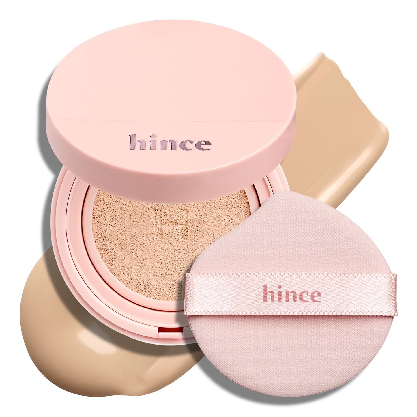 HINCE Cover Master Pink Cushion - Lightweight, High Coverage, 72H Long Lasting Cushion Foundation, Glow&Matte Hybrid, 0.38 fl.oz. (NATURAL, 22)