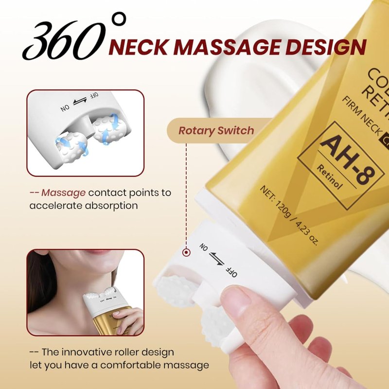 Firming Neck Cream & Electric Eye Massage Cream Bundle - Tightening & Revitalizing Skincare Set for Smooth Fine Lines | 2-Piece