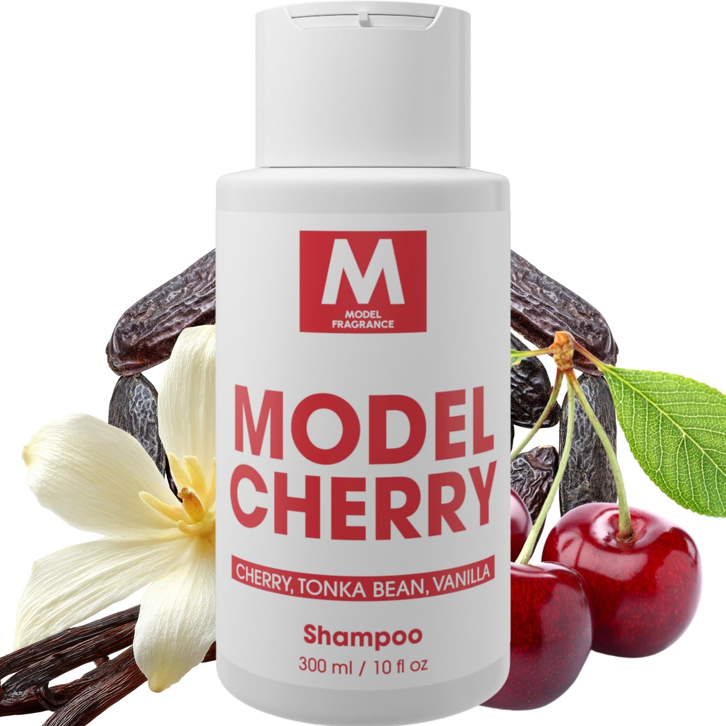 MODELFRAGRANCE Model Cherry Gourmand Shampoo | Cherry, Tonka Bean, and Vanilla Scented | Sulfate Free & Hydrating Shampoo | All Hair Types | Clean, Shiny, Healthy Hair