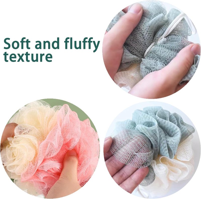 Travel Loofah Set - 24 Pack Mini Shower Poufs | 4-Inch Multicolor Bath Sponges