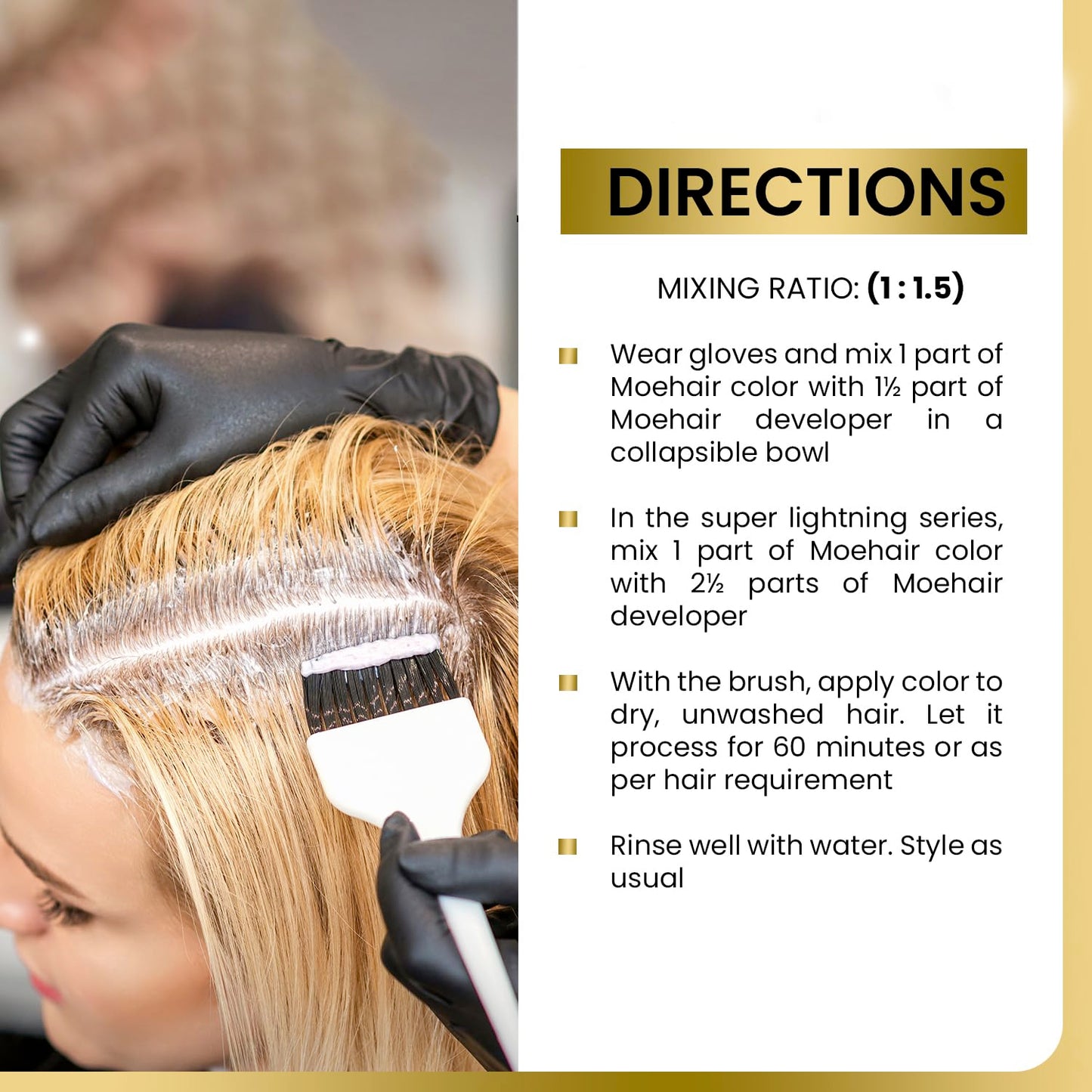 MOEHAIR Hair Coloring Kit | 6N Permanent Hair Color (Dark Blonde), 20 Volume Developer 6%, Coloring Brush, Gloves & Mixing Bowl | Keratin Infused Color | 100% Gray Coverage | Adds Shines & Softness