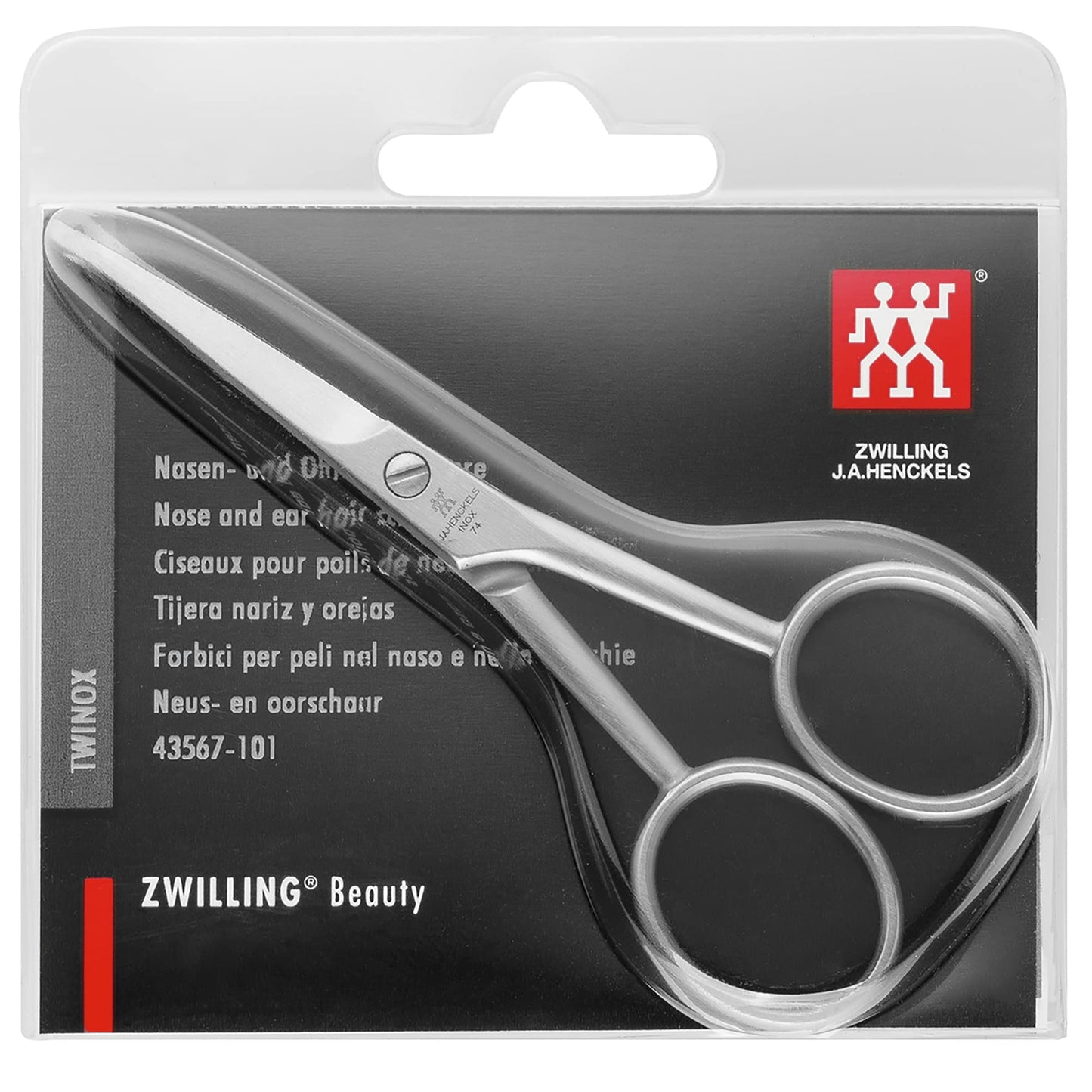 ZWILLING Nose Facial Hair Scissors, Durable Stainless Steel, Matte, Premium Facial Care, 105 mm