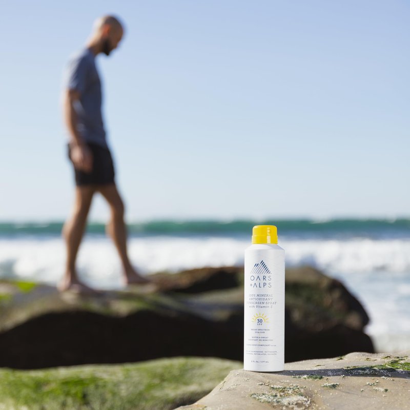 Oars + Alps Mineral Sunscreen Spray for Body, Infused with Vitamin E & Antioxidants, Water & Sweat Resistant, All Skin Types, Lightweight, Hydrating, SPF 30, 6oz, 2pk