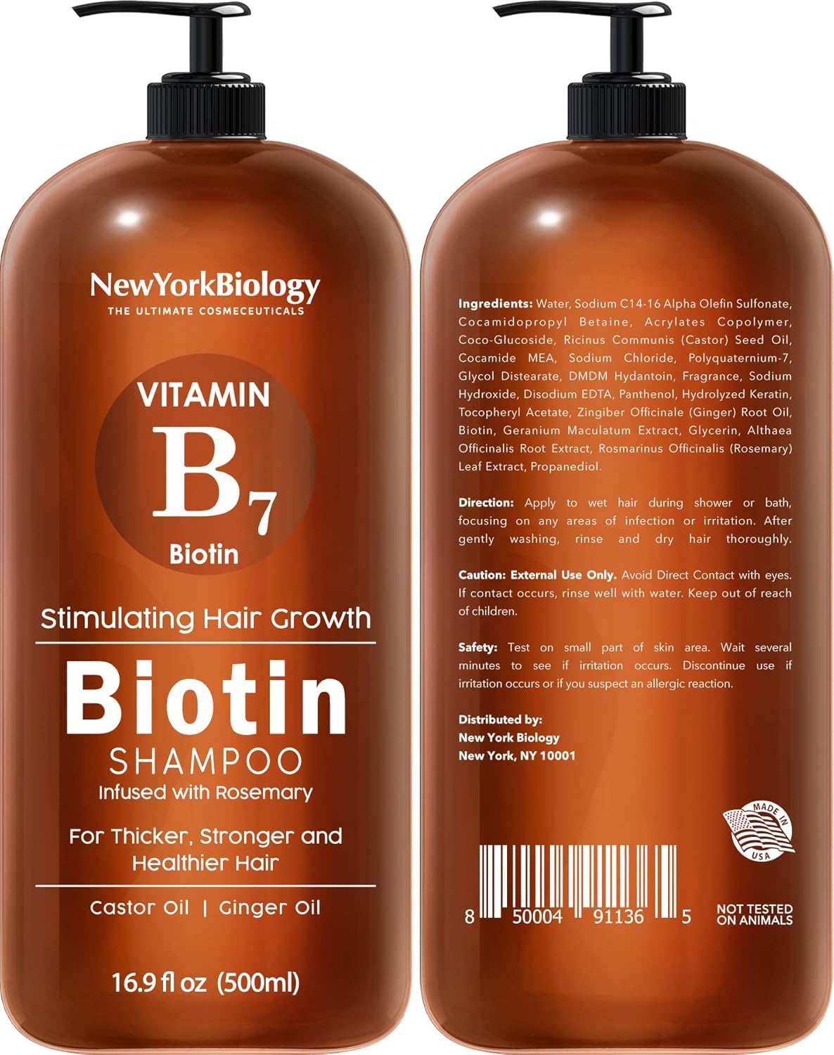 Biotin Shampoo and Conditioner Set for Hair Growth | Thickening Formula for Thinning Hair - 16.9 Fl Oz