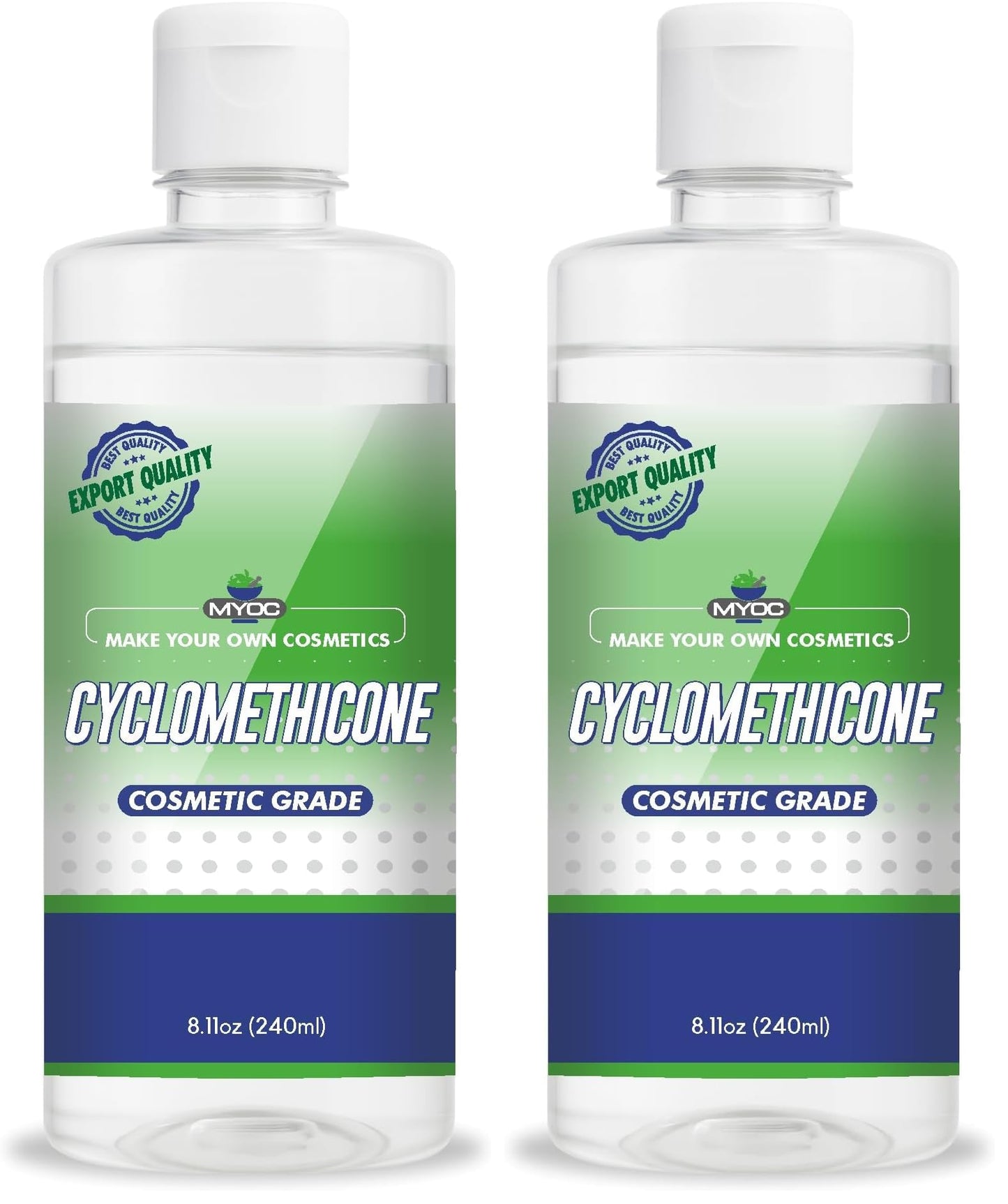 MYOC Cyclomethicone Liquid, Cosmetic Grade for Hair Serum, Skin, Spray, Making Cosmetic, Cyclomethicone Bulk- 8 Oz (Pack of 2)