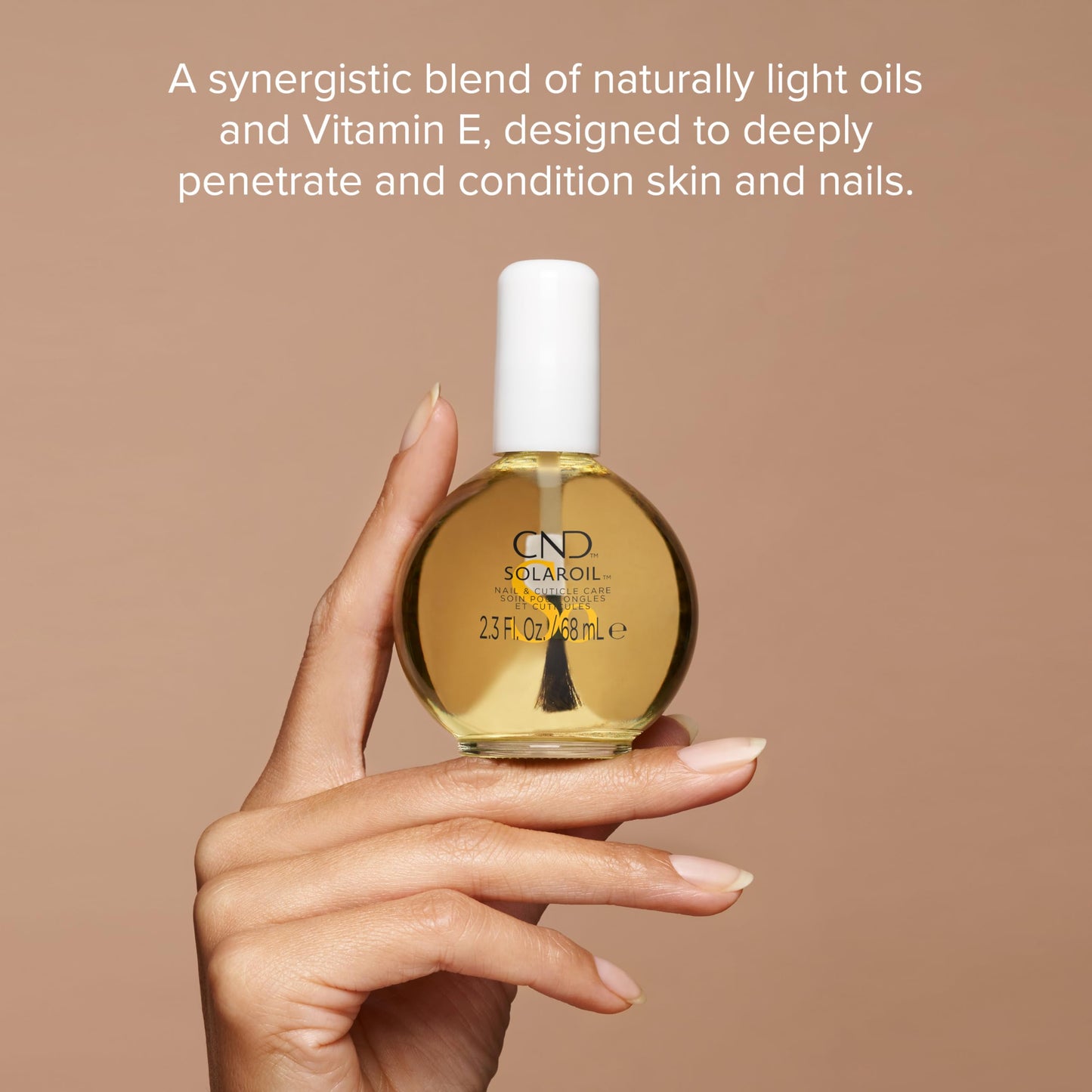 CND SolarOil Cuticle Oil, Natural Blend Of Jojoba, Vitamin E, Rice Bran and Sweet Almond Oils, Moisturizes and Conditions Skin, Pack Of 1, 2.3 oz.