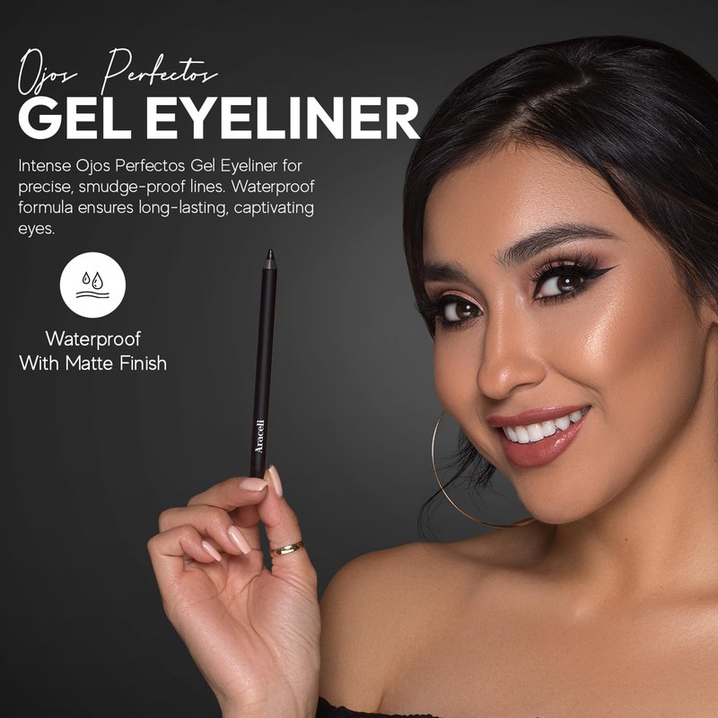 Araceli Beauty Gel Pencil Eyeliner - Water Resistant, Long-Lasting, Smudge-Proof Creamy Formula for Precision Lining - Hypoallergenic, Bold Eyeliner Gel Pencil - Safe for Sensitive Eyes (Gold)
