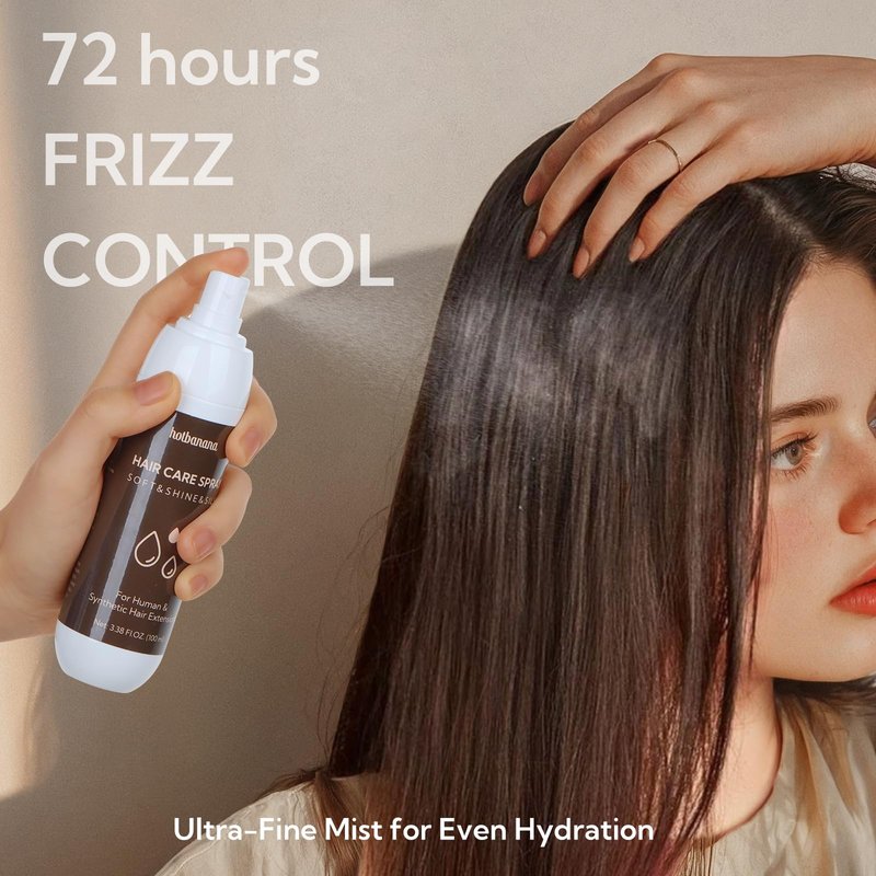 hotbanana Leave-in Conditioner Spray, Anti-Frizz Conditioning Hair Detangling Spray for All Hair Types Detangler Leave in Conditioner Heat Protectant for Curly, Dry & Damaged hair 3.38Oz