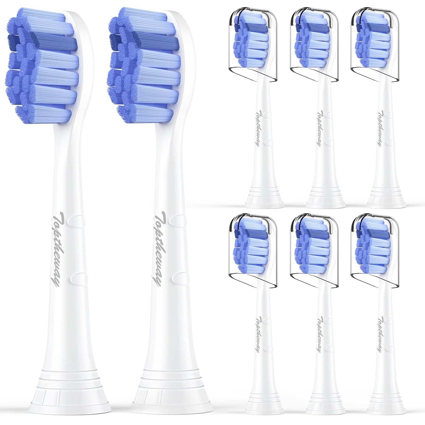 Toptheway Extra Soft Replacement Toothbrush Heads Compatible with Philips Sonicare Optimal Gum Care for Sensitive Teeth G2 C2 C1 4100 Snap-on, 8 Pack