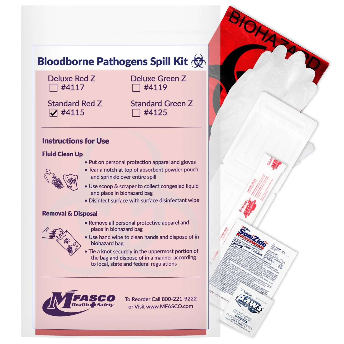 MFASCO Vomit & Bodily Fluid Clean Up Kit - Blood Spill Kits, Body Fluid Spill Kit - Comprehensive Cleanup Solution for Health Hazards and Ready First Aid Kit Spill Management