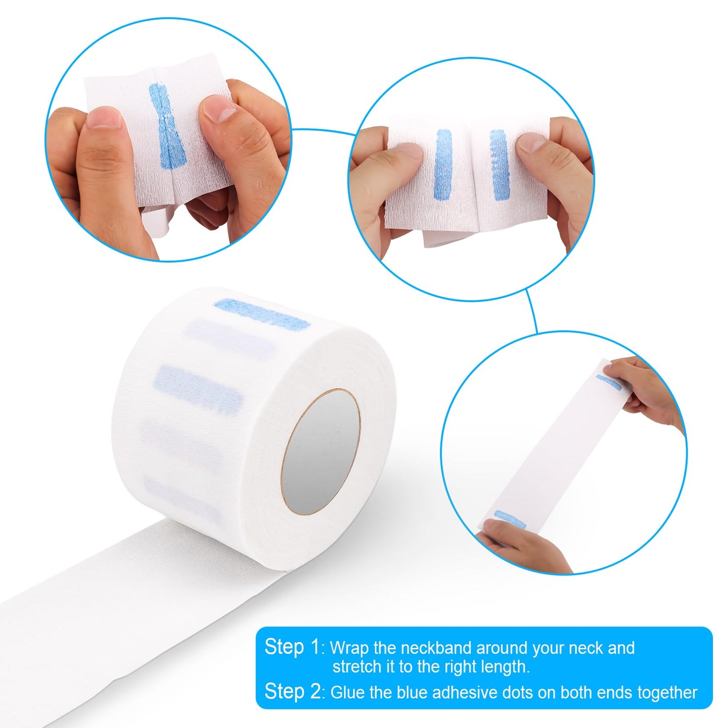 NICEMOVIC 20 Rolls Disposable Barber Paper Neck Strips Bulk Barber Accessories, Professional Barber Supplies Stretchy Paper Neck Strips for Salon Haircut Styling