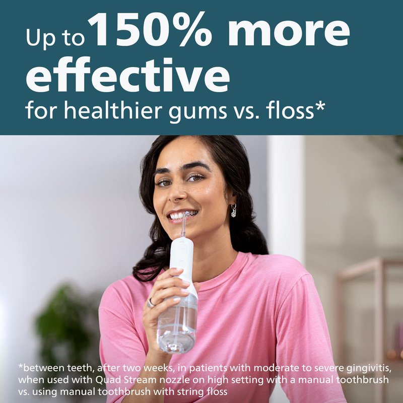 Philips Sonicare Cordless Power Flosser 3000 & ProtectiveClean 5300 Rechargeable Electric Power Toothbrush, Black, HX6423/34
