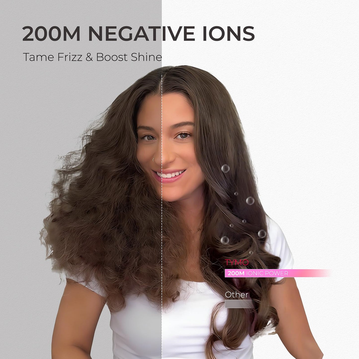 TYMO Hair Dryer Brush Blow Dryer Brush in One, 4 in 1 Ionic Hairdryer and Styler Volumizer with Oval Titanium Barrel, Hot Air Straightener for Smooth Frizz-Free Blowout, Pink, 2.85 Inch