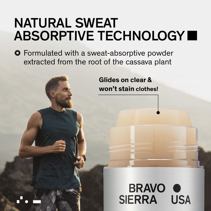 Aluminum-Free Deodorant for Men by Bravo Sierra, 2-Pack -Contains Natural Ingredients – Long Lasting All-Day Odor and Sweat Protection -Tonka Bean and Lemon, 3.2 oz -Paraben-Free, Vegan & Cruelty-Free