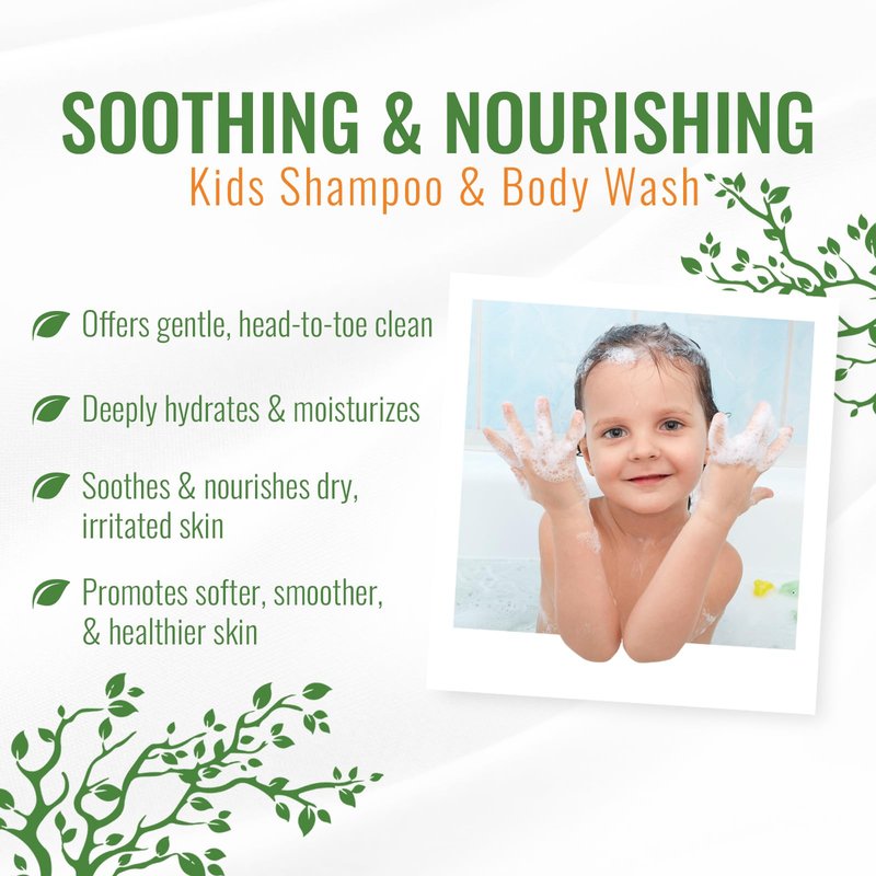 Wild Naturals Kids Shampoo and Body Wash - Hypoallergenic Baby Shampoo and Organic Baby Wash - Gentle and Moisturizing Kids Soap and Toddler Body Wash - Natural Kids Body Wash for Sensitive Skin