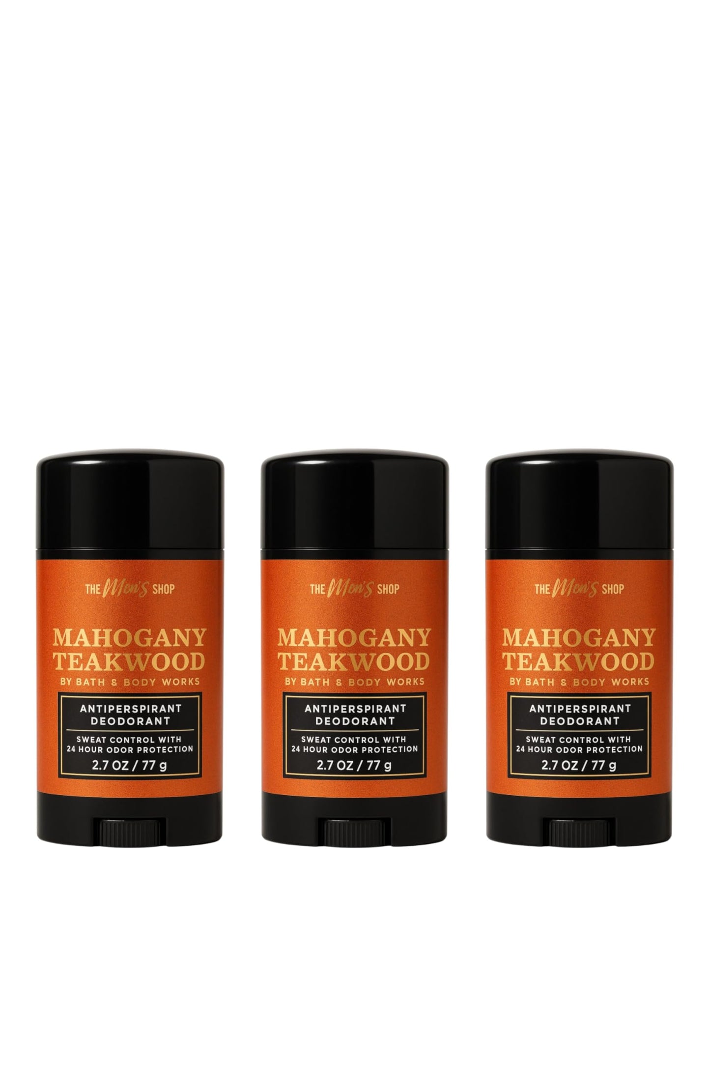 Bath & Body Works Mahogany Teakwood Antiperspirant Deodorant – 3 Pack, 2.7 oz Each | Mahogany, Black Teakwood & Lavender Scent