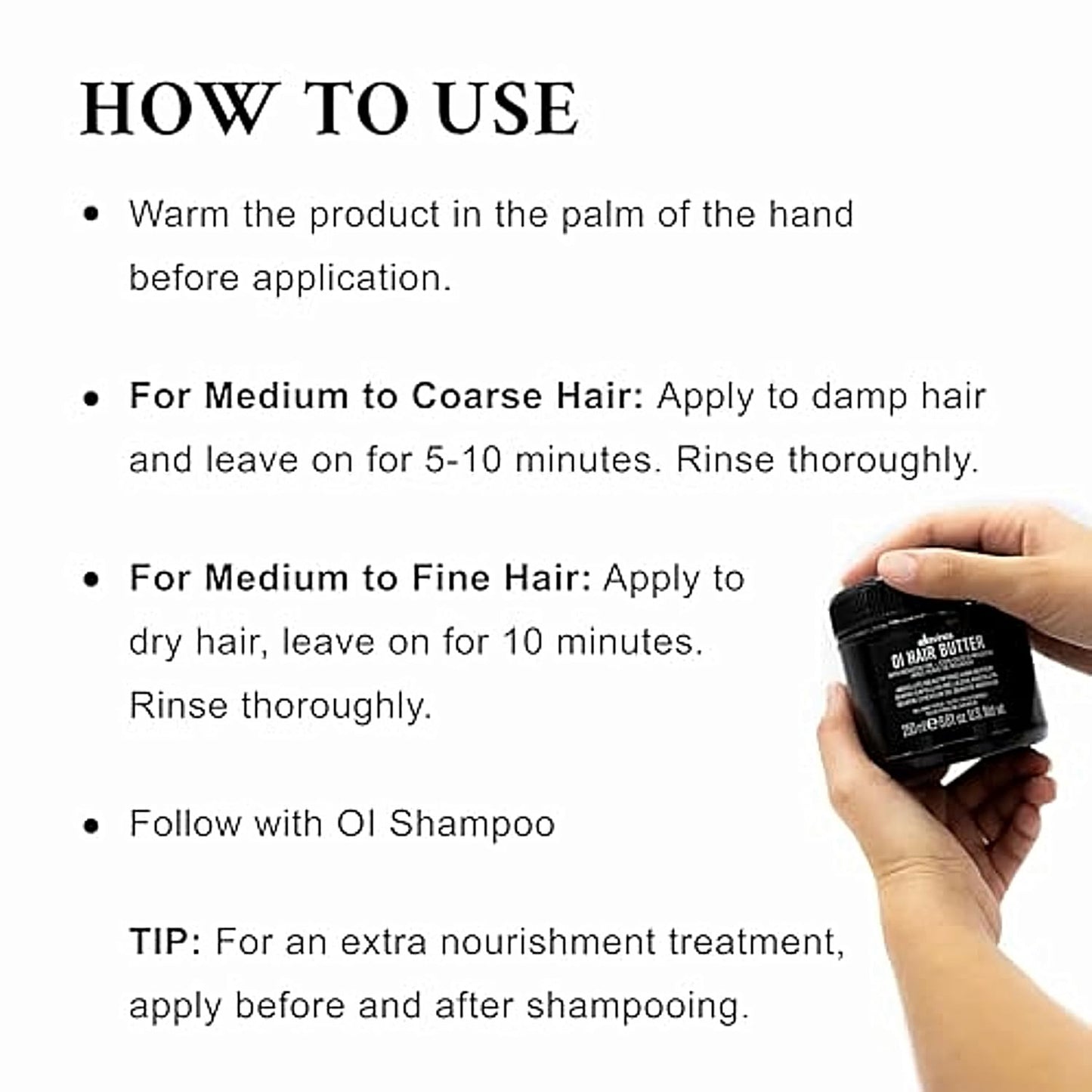 Davines OI Hair Butter - Deeply Nourishing Antioxidant Mask for All Hair Types | Hydrating Treatment with Roucou Oil