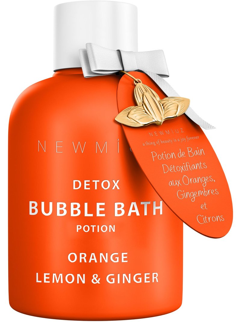 Natural Detox Citrus Bubble Bath Long Lasting Foaming Soak with Orange Ginger Lemon Essential Oils for Relaxation Hydration Stress Relief Spa Gift