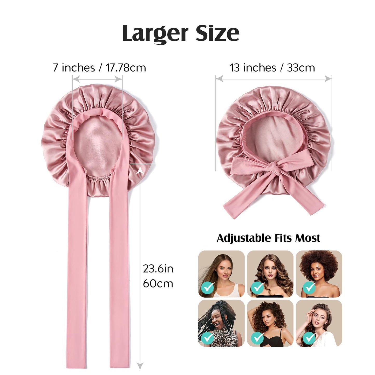 YFONG 1 pack silk bonnet+1 pack silk sleep mask