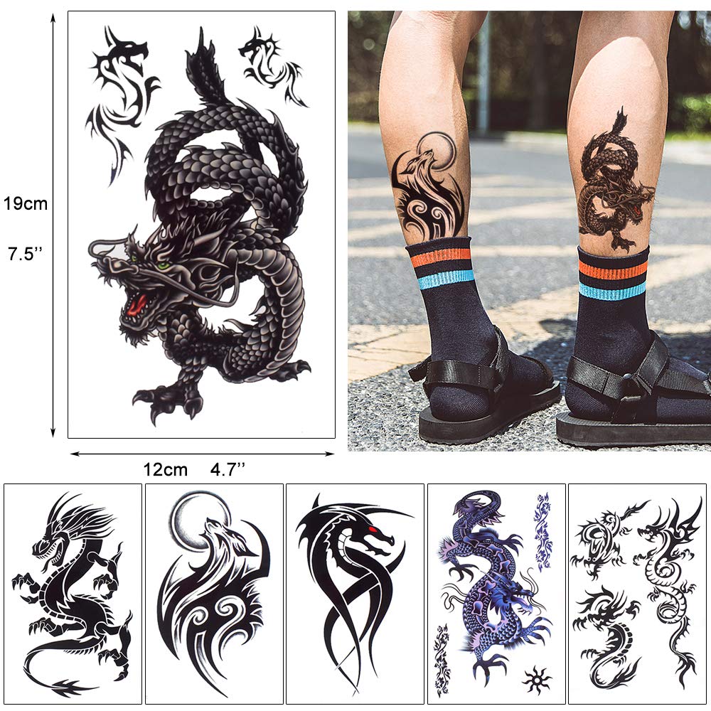 GLARYYEARS 18-Sheet Realistic Fake Tattoos for Men & Teens