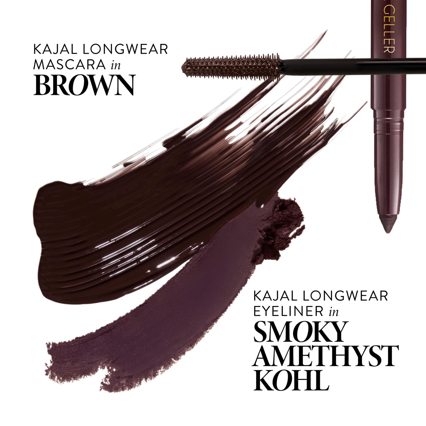 LAURA GELLER NEW YORK Kajal Longwear Mascara – Brown – Volumizing, Lengthening, & Defining Mascara - Smudge‑Proof & Flake‑Proof Wear, Buildable Formula