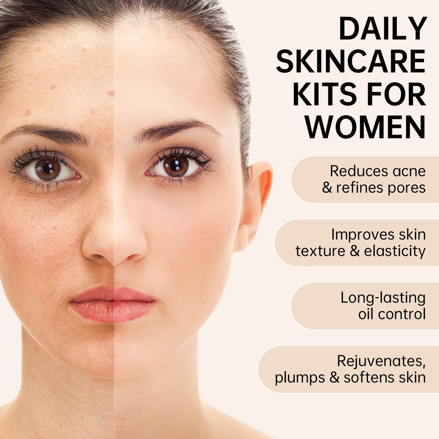 Collagen Skin Care Set, Anti Aging Skincare Set for Reduce Wrinkles, Shrink Pores, Smooth Fine Lines, Hydrating, Skincare Kits for Women, Daily Skin Care