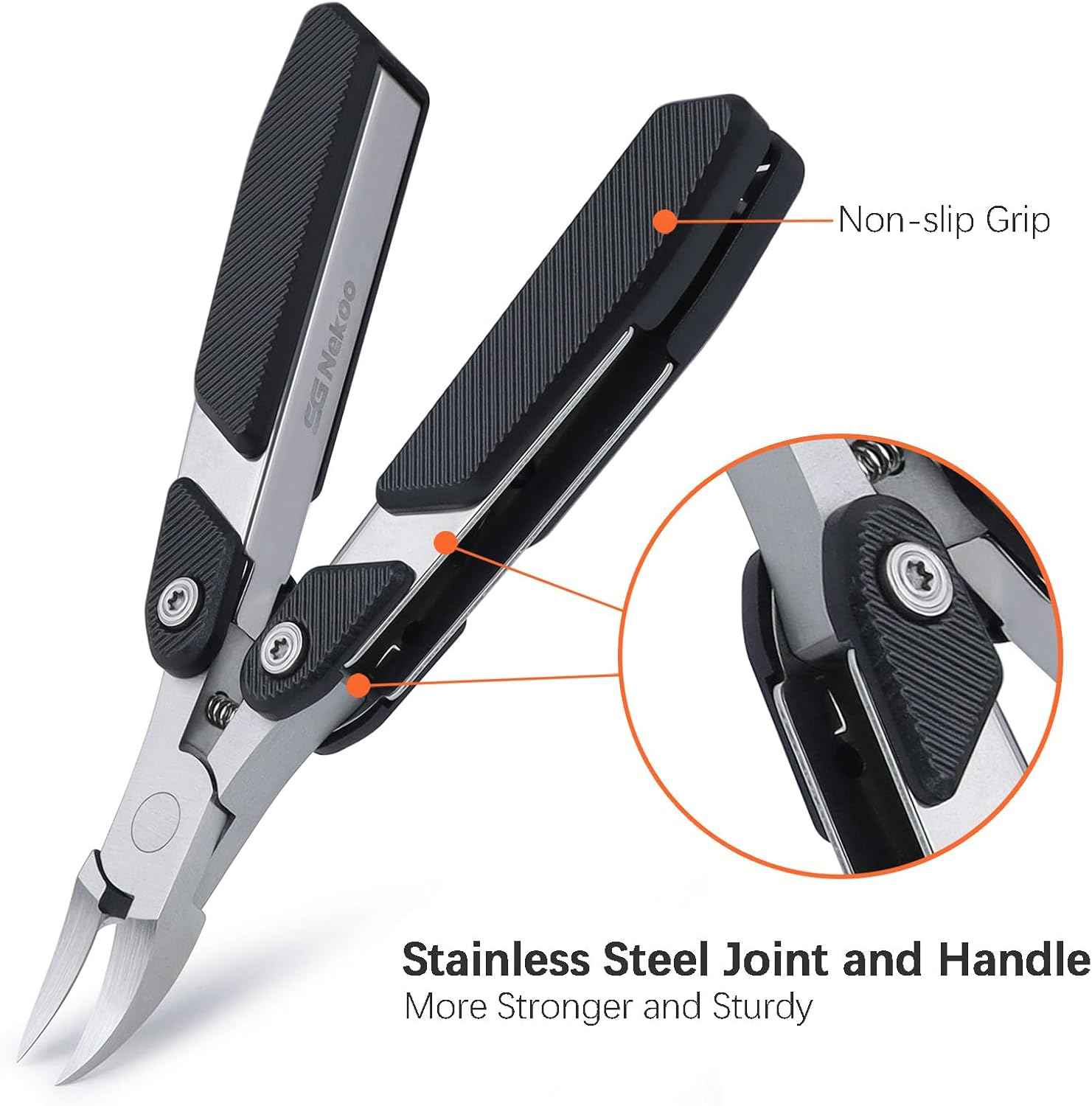 Heavy Duty Nail Clippers for Thick & Ingrown Toenails - Portable Folding Design for Men & Seniors