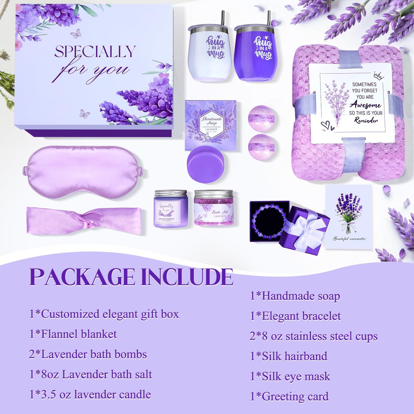 Kaulbiat Valentines Day Gifts for Her -12 Pcs Birthday Gifts for Women Mom Her Best Friend Sister Grandma, Self Care Gift Get well Relaxing Spa Thank you Sympathy Gift Basket Set