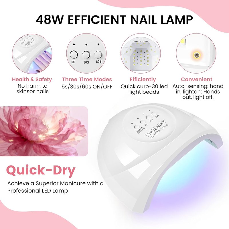 53 Pcs Gel Nail Polish Kit - UV Light & Nail Drill, 35 Colors with Glossy, Matte & Glitter Finishes | Perfect DIY Home Manicure Gift for Women