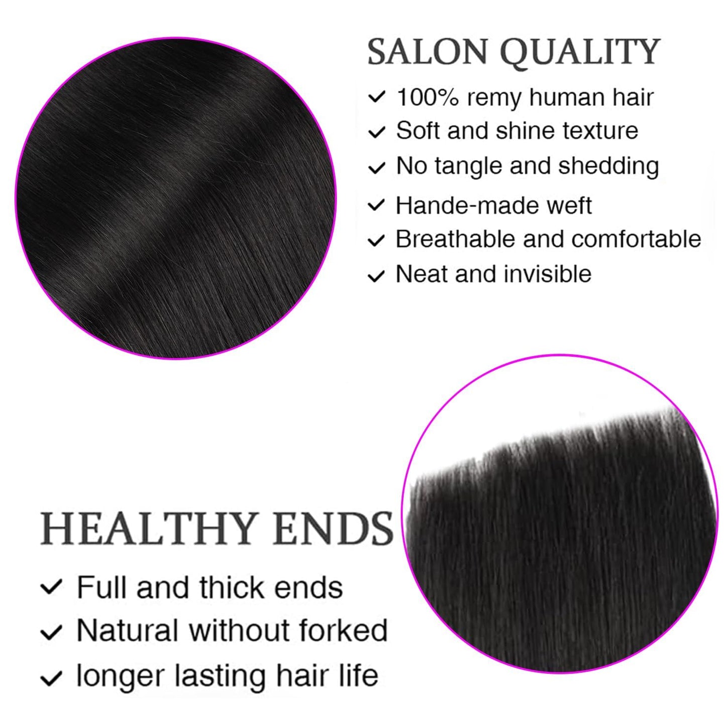 ORIGEN Clip in Hair Extensions Real Human Hair Clips ins Remy Hair Extensions for Women Full Head Natural Black 80g 16 Clips 7 Pcs 14 Inches