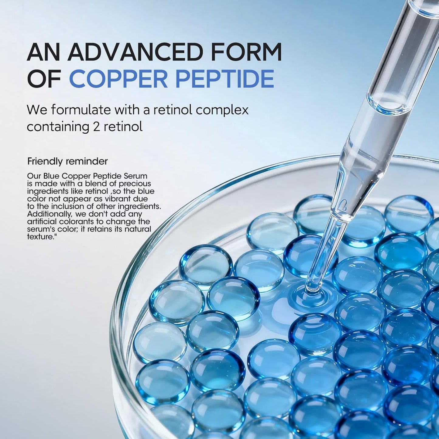HKH Copper Peptides Serum for Face: 38 Capsules Anti-aging Facial Serum with Peptide & Hyaluronic Acid for Fine Lines Wrinkles & Dryness - Daily Use for 30+ Women - Travel-Friendly