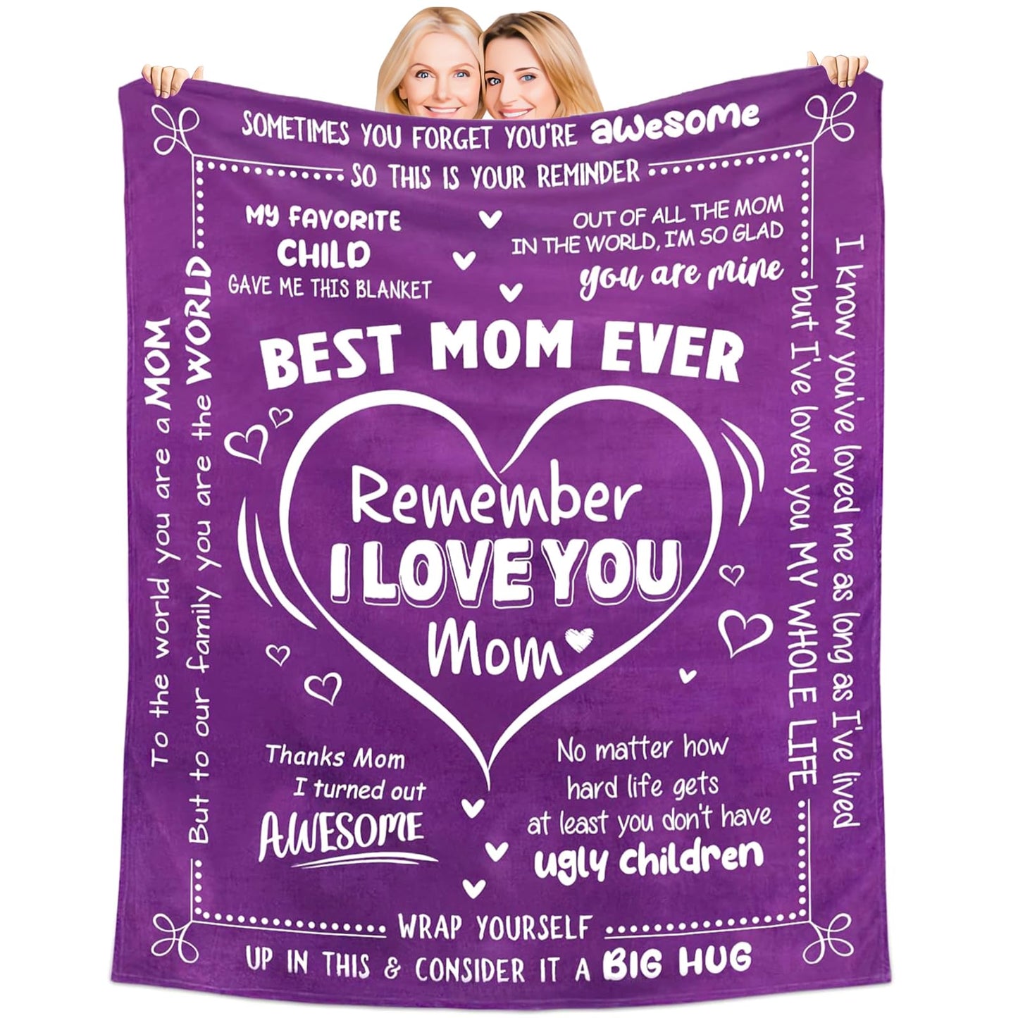Birthday Gifts for Mom from Daughter Son, Lavender Relaxing Basket Gifts Set with Luxury Flannel Purple Blanket for Women, Great Birthday Thanksgiving Christmas Mother's Day Ideas for Mom Wife Her