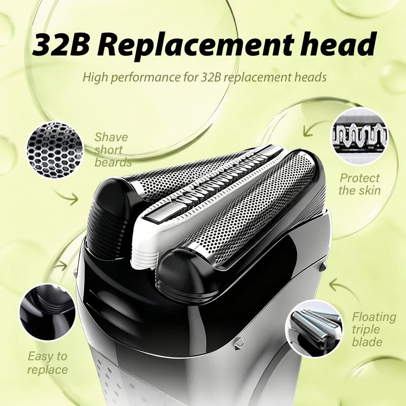 32B Series 3 Electric Shaver Replacement Head Compatible with S3 Foil & Cutter Razor Heads, Applicable for S3 3040s 3010s 310s 3000s 3050cc 3080s 390cc.New and old packaging