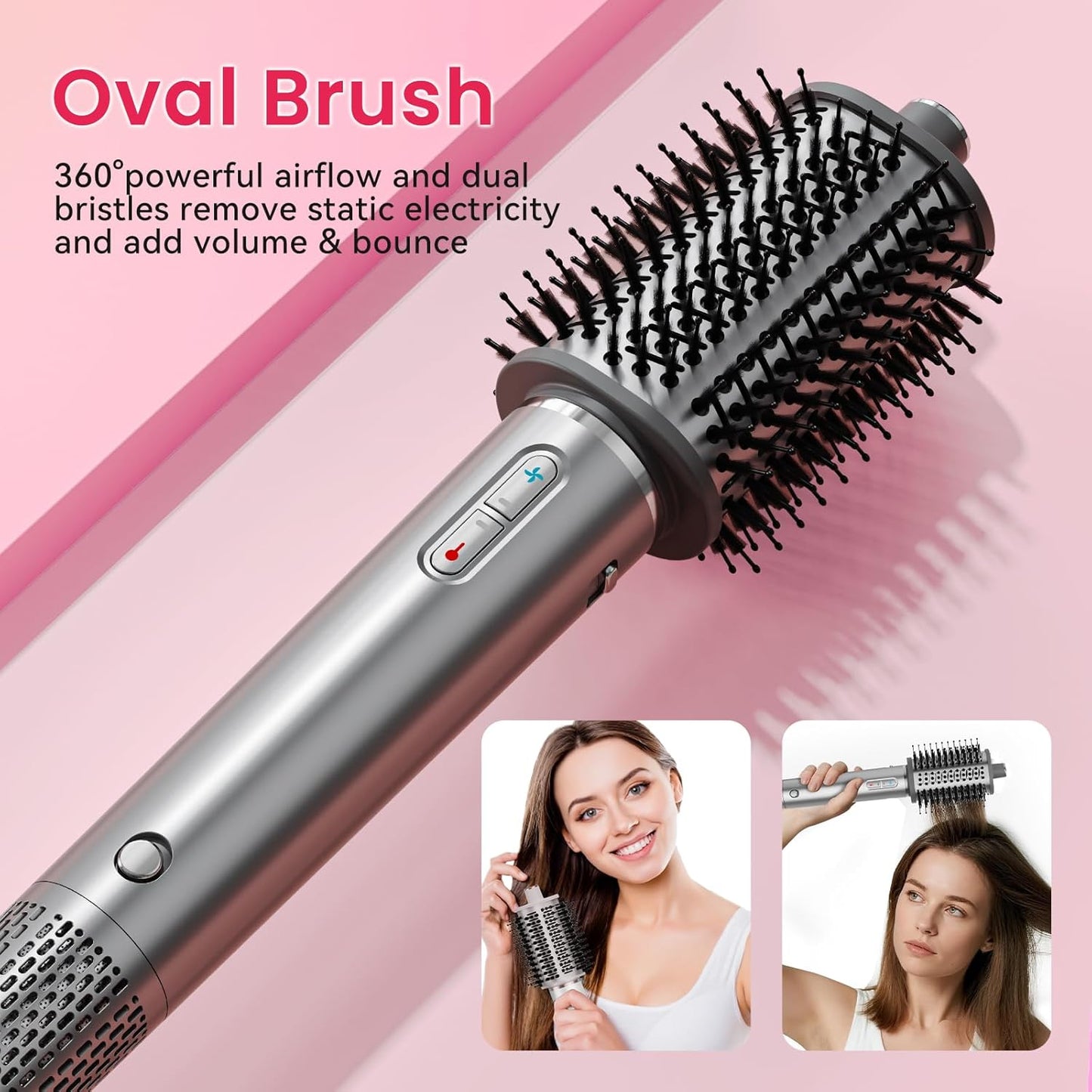 3 in 1 Hair Dryer Brush & Styler Set - Fast Drying, Straightening & Volumizing Tool | No Heat Damage for All Hair Types