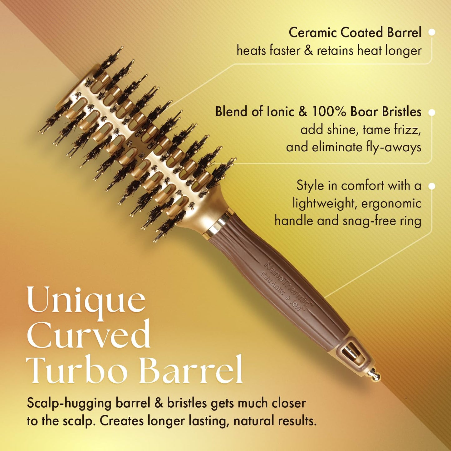 Olivia Garden Nanothermic Contour Vent Combo Hair Brush