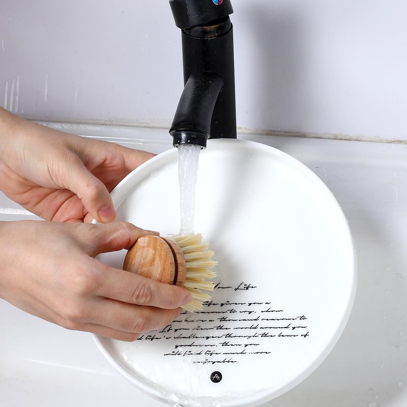 12 Pcs Bamboo Dish Brush Replacement Heads, Natural Sisal Bristle Refills, Eco Friendly Compostable Scrubber Heads for Cleaning Kitchen Utensils