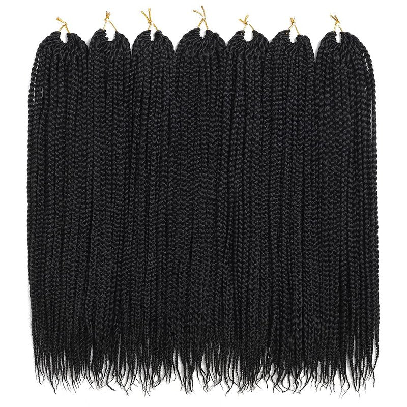 Crochet Box Braids Hair pre looped Goddess Box Braids Crochet Braiding 7 Packs 3x Crochet Hair (14 inch, 1B)
