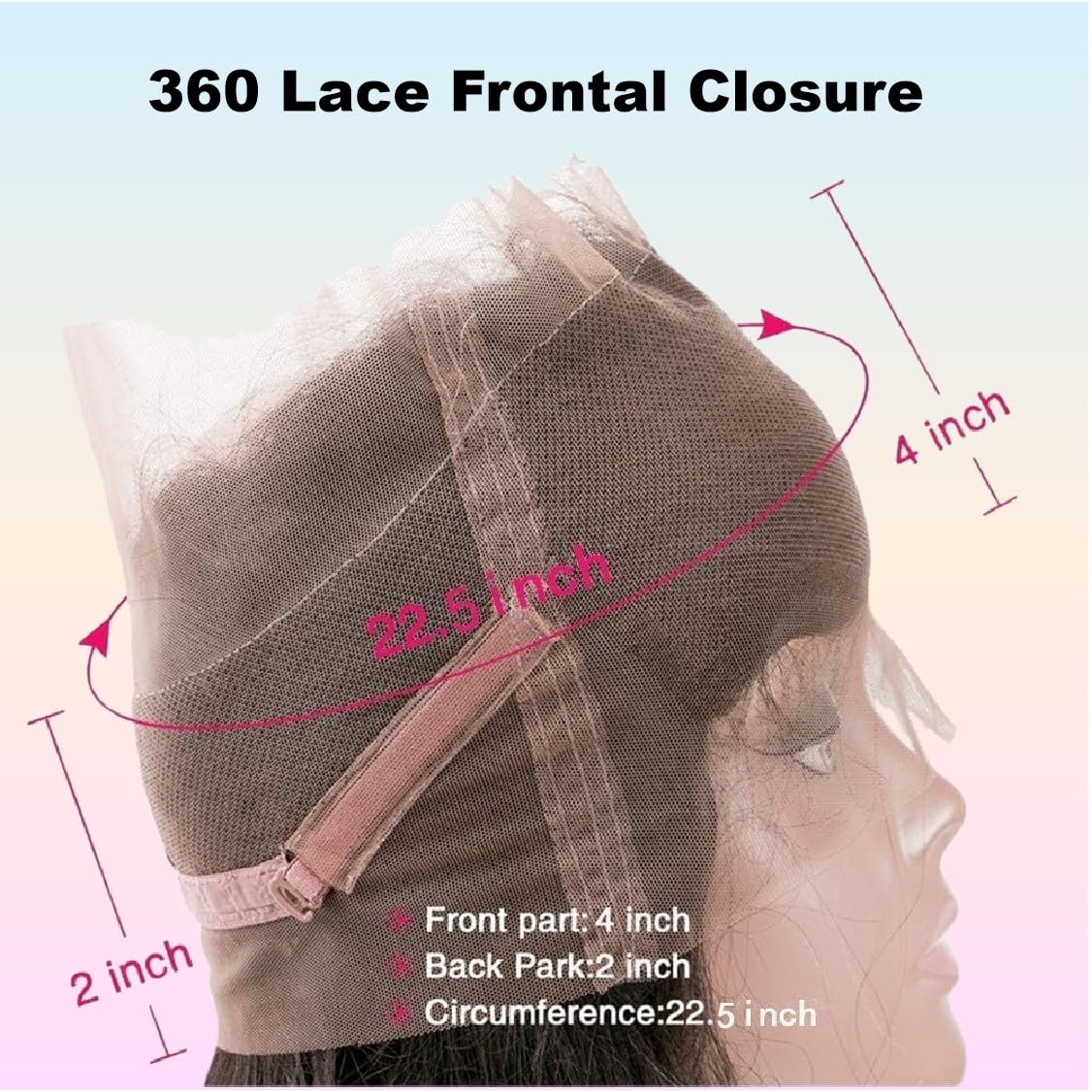 360 Lace Frontal HD Transparent Full Lace Closure Pre Plucked With Baby Hair Bleachable Knot Free Part Raw Virgin Human Hair Natural Color 12 Inch