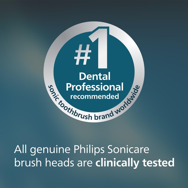Philips Sonicare G3 Two-in-One - Genuine Replacement Electric Toothbrush Heads, Black, 4 Pack One Year Supply, HX9054/95