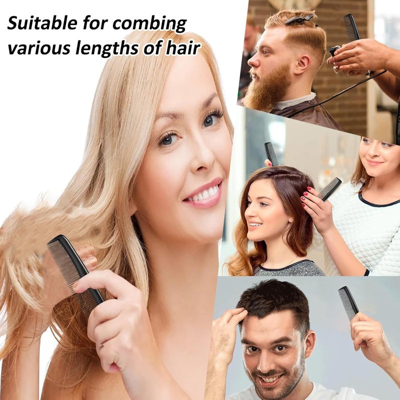 Hair Combs Bulk - 200 Individually Wrapped Pocket Styling Combs | Travel-Friendly Black 5-Inch Beard & Hair Combs for Women & Men