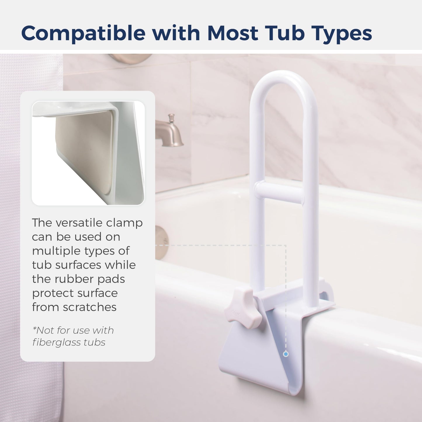 Drive Medical 12036 Handicap Grab Bar, White