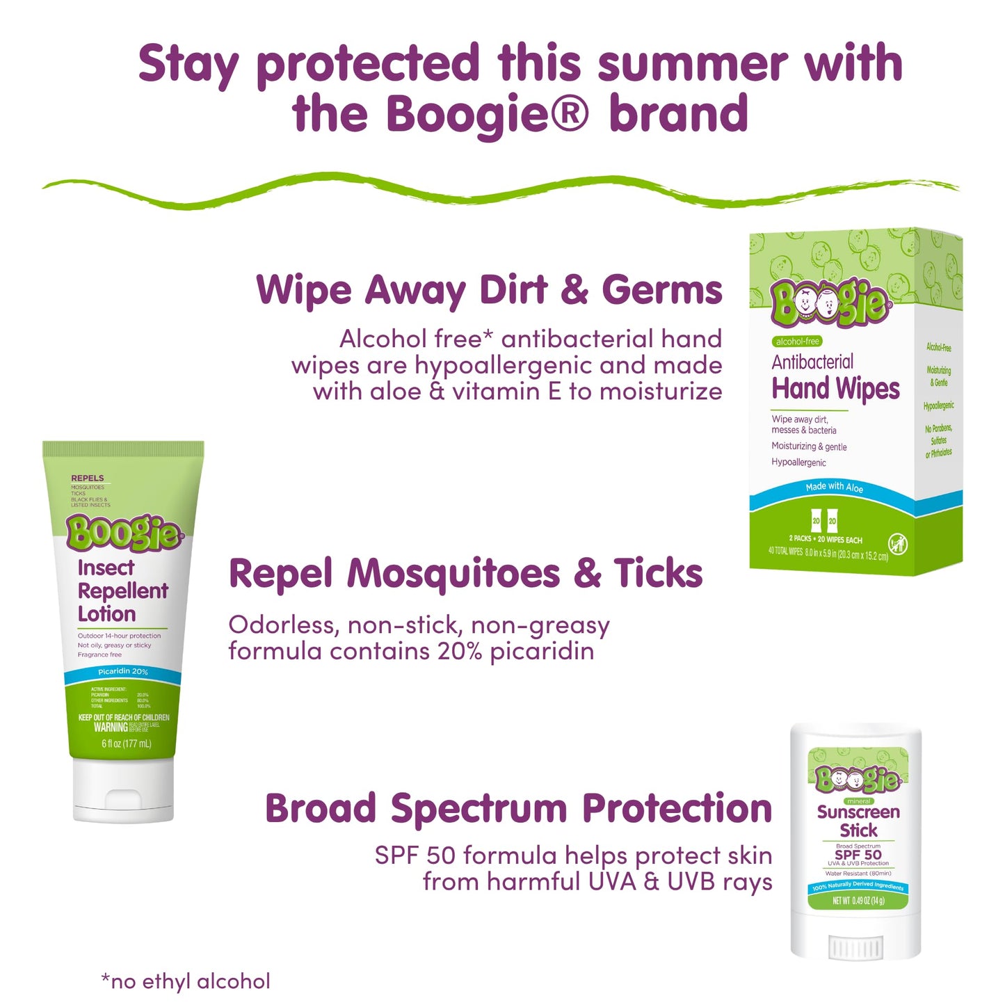 Boogie Insect Repellent Lotion for Mosquitoes, Ticks & Flies - 6 fl oz - DEET Alternative Mosquito Repellent - Up to 14-Hour Protection - Fragrance-Free