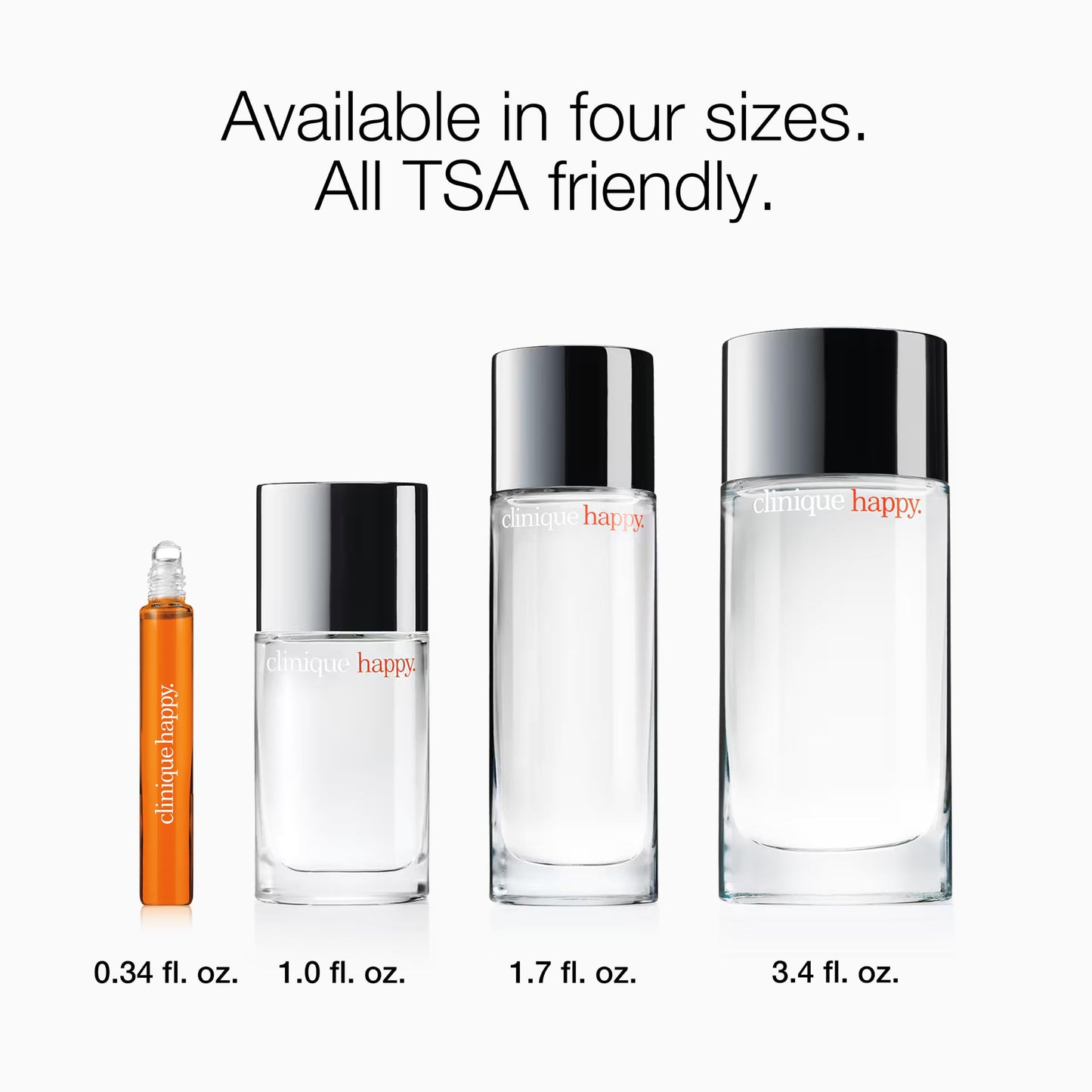Clinique Happy Eau de Parfum Spray | Notes of Grapefruit, Bergamot, Hawaiian Wedding Flower + Spring Mimosa | Perfumes for Women, Mini Travel Size, 0.34 Fl Oz