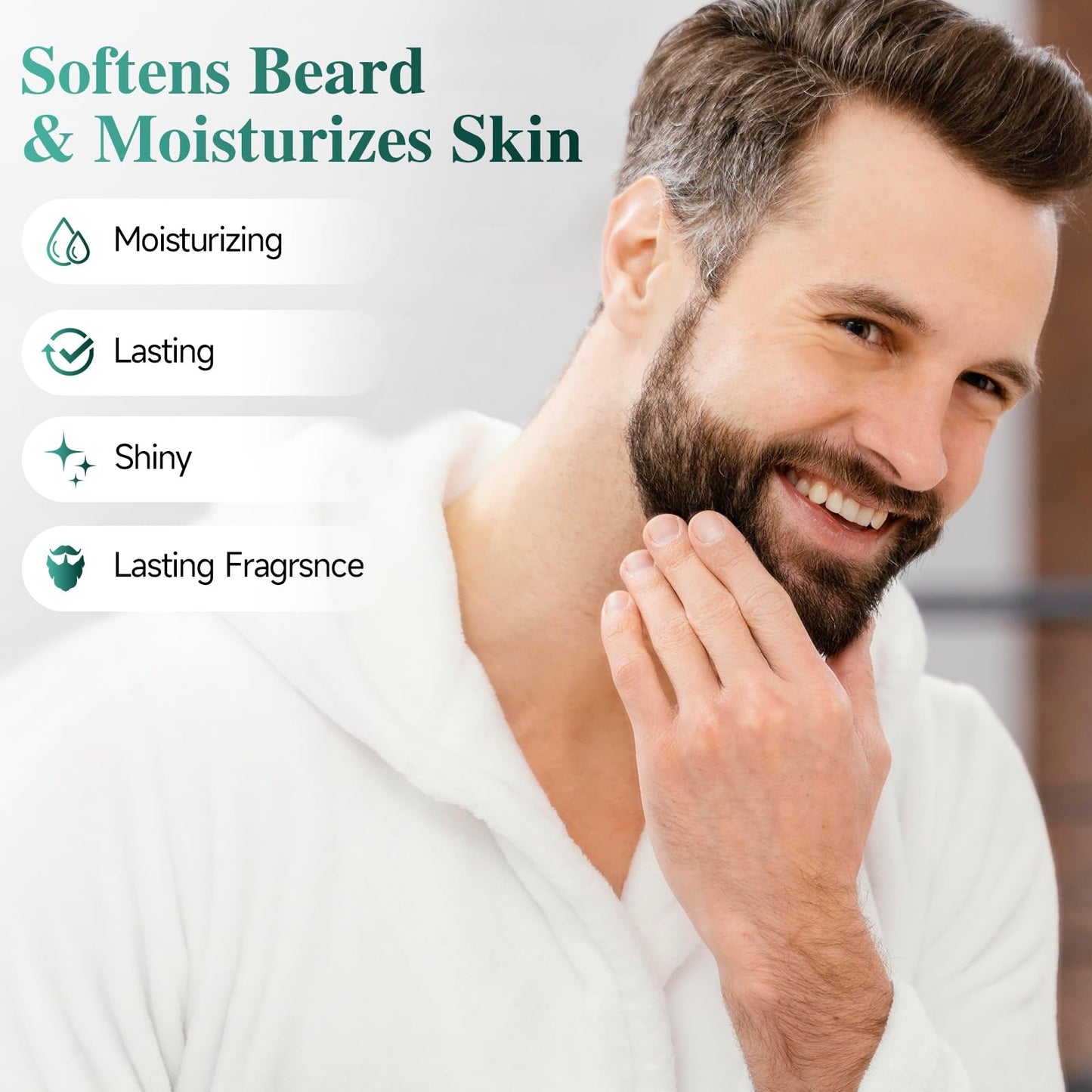 Beard Balm，2X Concentration Biotin Beard Balm for Men (2 oz) - Natural Mens Beard Oil with Castor Oil，Argan Oil, Jojoba Oil and Vitamin,Thickening for Beard，Beard Growth Softener (Cedarwood)