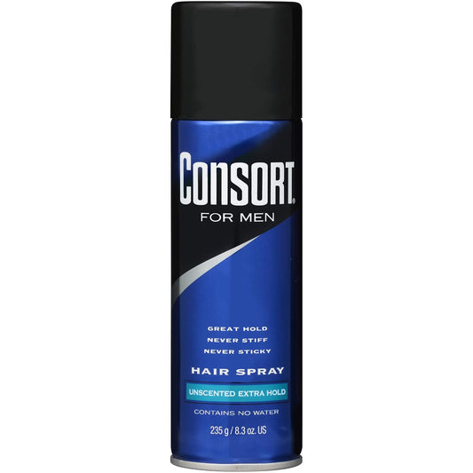 Consort Hair Spray for Men - Unscented Extra Hold, 8.30 oz | Pack of 6