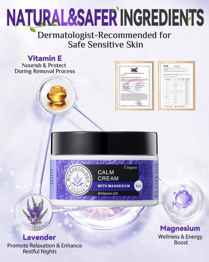 APLEFBE 2025 Updated Magnesium Cream for Sleep: Nighttime Magnesium Lotion for Pain & Leg Cramps, Muscle Relaxation, Calm, Deep Hydration, Skin Care for Kid, Men, Women (Lavender), 3PC